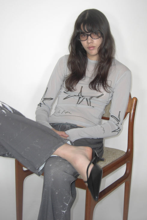 Mayte × Cycle ECHO STAR SECOND SKIN TOPS -GRAY-